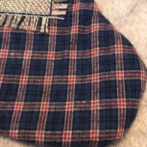 Plaid Christmas Stocking Blue Holiday Decorations - Picture 10 of 16